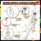 6 PCS Halloween Skeleton Decoration, 16" Small Poseable Skeleton Full Body Skeleton with Movable Joints, Plastic Skeletons for Garden Graveyard Haunted House Party Home Props Decor